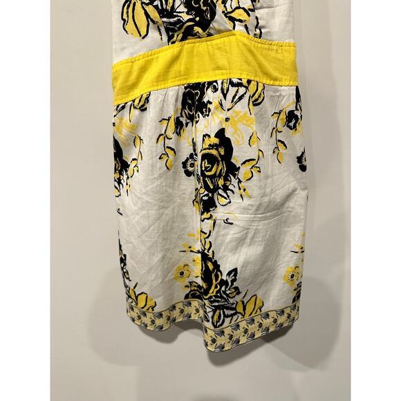 Babydoll y2k Size Small Yellow Spaghetti Wrap Smocked Mini Dress Floral Vacation - Picture 11 of 12